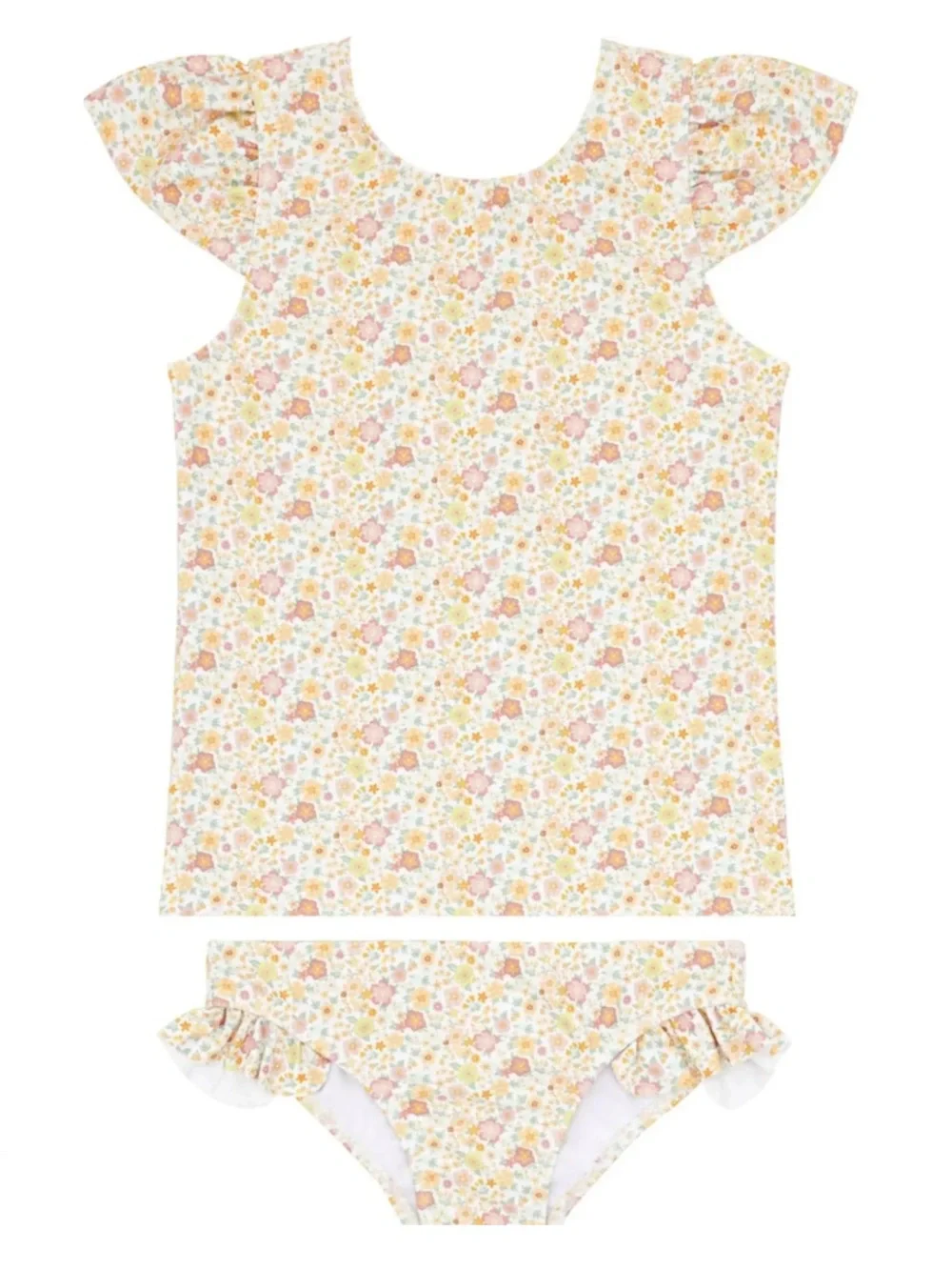 Minnow Girls Marigold Rashguard Bikini Swim Suit Set Yellow 3T 4T